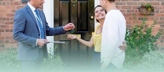 Couple getting keys